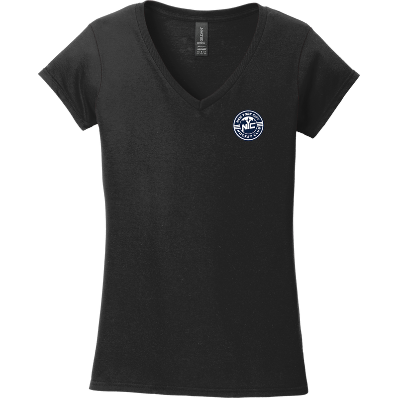 NYC Hockey Club Softstyle Ladies Fit V-Neck T-Shirt