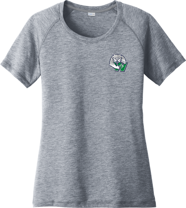 Woodbridge Wolfpack Ladies PosiCharge Tri-Blend Wicking Scoop Neck Raglan Tee