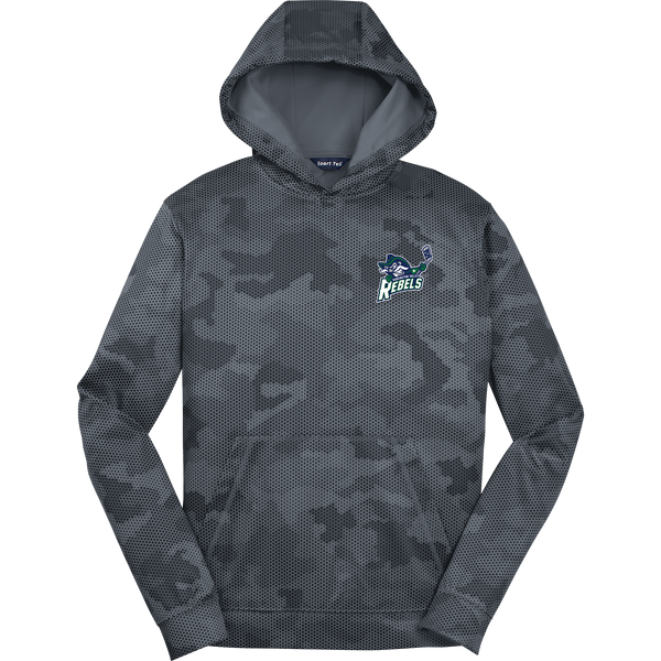 Kensington Valley Rebels Youth Sport-Wick CamoHex Fleece Hooded Pullover